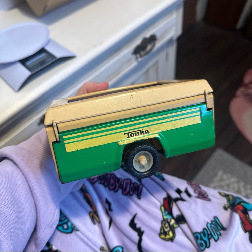 Tonka Green 1970’s Vintage Tonka Pop Up Camper Camping Trailer Made in USA Steel